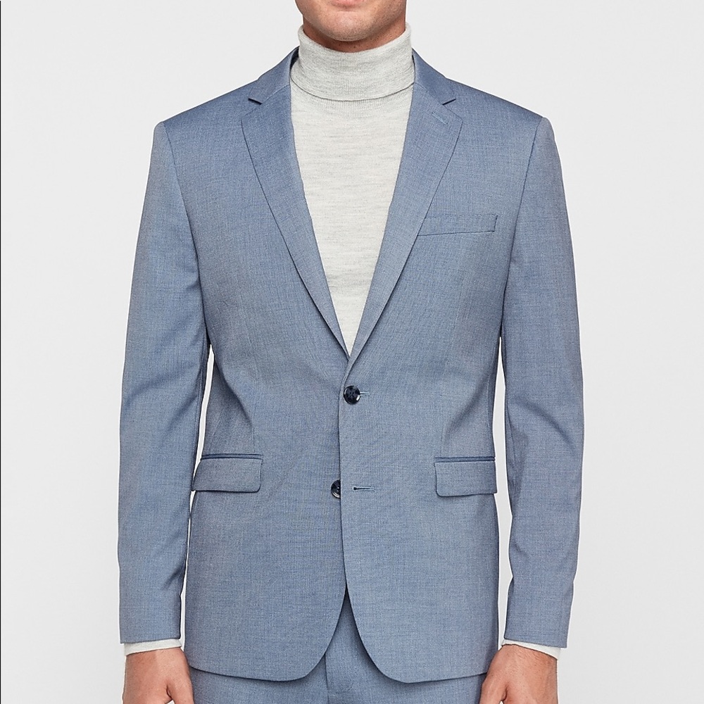 Express Blue Slim Suit Jacket
